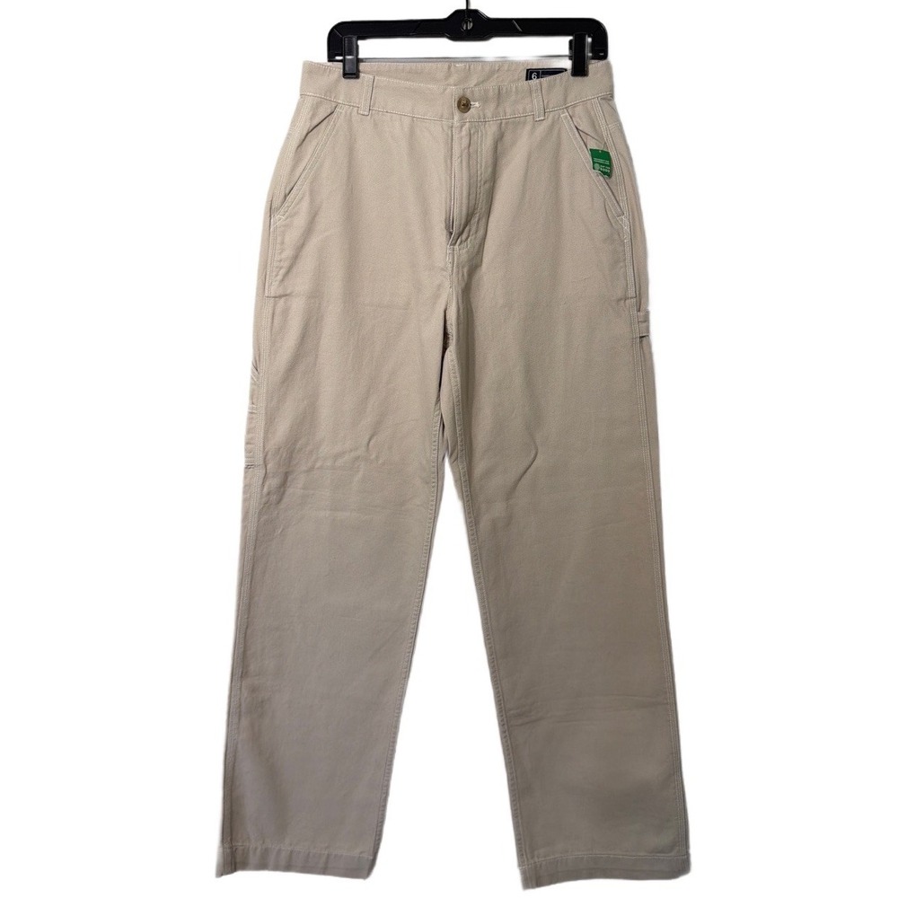 Gap Womens Pants Tan Size 6 Work Force Carpenter High Rise Straight Cotton